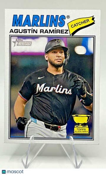 2026 Topps Heritage Agustin Ramirez #13 Base Rookie Near Mint or Better Baseball Card Miami Marlins