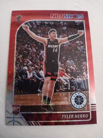 2019-20 Panini Premium Stock Prizm Red Wave Tyler Herro Rookie RC Rare Miami Heat 213 Near Mint