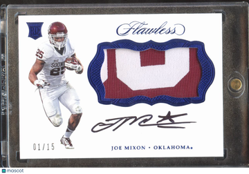 2017 Panini Flawless Collegiate Joe Mixon #RPA-JM2 /15 Autograph Patch RC