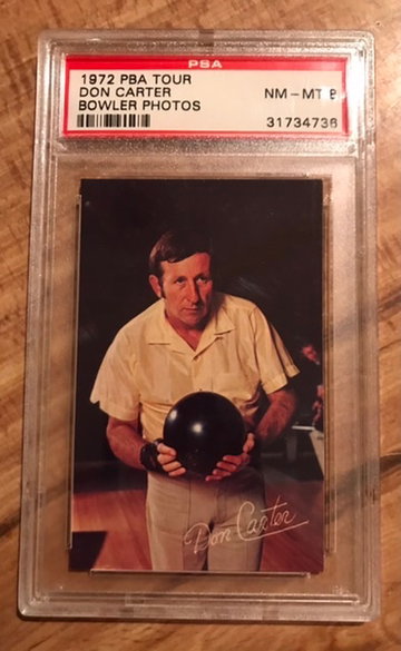 1972 PBA TOUR BOWLING PHOTOS DON CARTER RC PSA 8