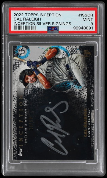 2022 Topps Inception Cal Raleigh Inception Silver Signings PSA 9