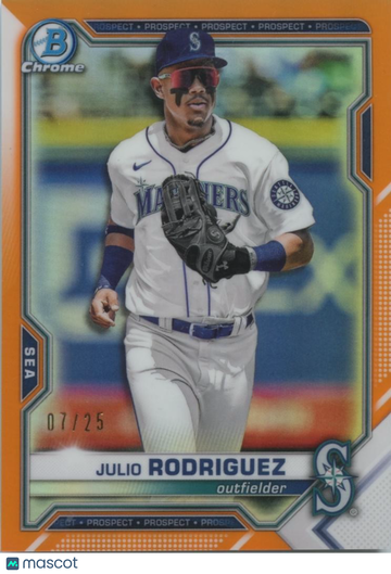 2021 Bowman Chrome Julio Rodriguez Orange Refractor Rookie