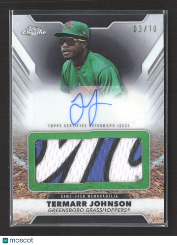 2025 Topps Chrome Pro Debut Baseball Termarr Johnson #PDJAR-TJ /10 Jumbo Autograph Relic Game-Used Memorabilia