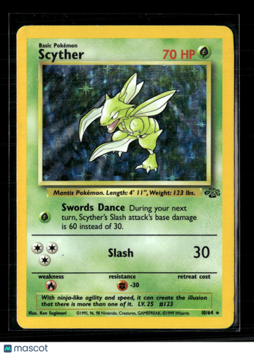 1999 Jungle Scyther Holo Rare #10/64