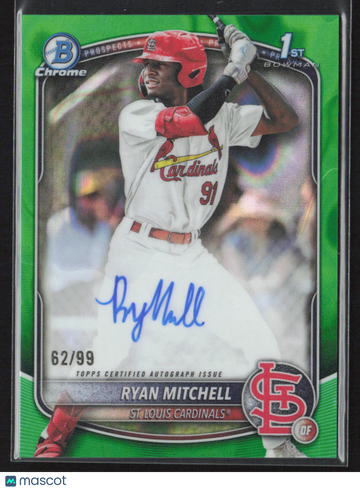 2025 Topps Bowman Chrome Ryan Mitchell #CPA-RM Green Refractor /99 1st Bowman