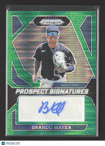 2024 Panini Prizm Baseball Prospect Signatures Brando Mayea #PS-BM Green 06/25 Auto