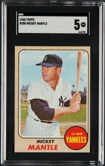 1968 Topps Mickey Mantle #280 SGC 5 EX