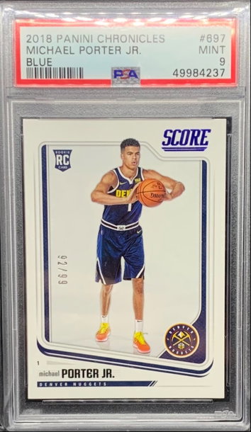 2018 SCORE MICHAEL PORTER JR BLUE /99 POP 1 ! ROOKIE CARD RC 
