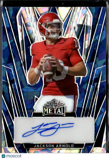 Jackson Arnold 2024 Leaf Metal Auto Blue Mosaic /7 Oklahoma Sooners