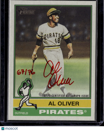 2025 Topps Heritage Real One Autograph Al Oliver #ROA-AO Red Ink