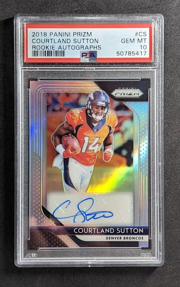 2018 Prizm Courtland Sutton RC Auto PSA 10