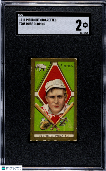 1911 Piedmont Cigarettes (T205) Rube Oldring SGC 2