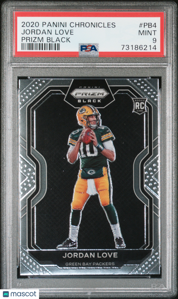 Jordan Love 2020 Panini Chronicles #PB4-Prizm Black PSA 9