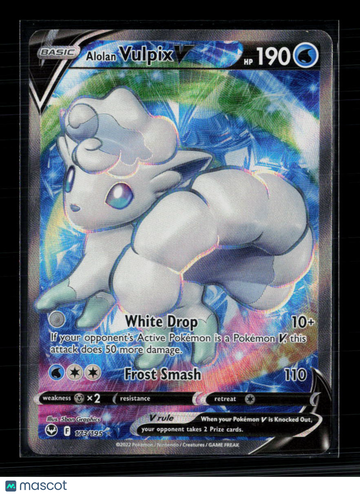 2022 Silver Tempest Alolan Vulpix V Holo Ultra Rare FA #173/195