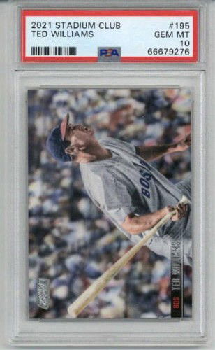2021 TOPPS STADIUM CLUB #195 TED WILLIAMS CARD BOSTON RED SOX PSA 10