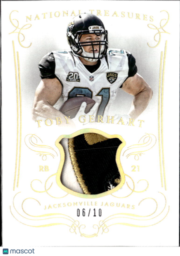 2015 Panini National Treasures Toby Gerhart #M-TG /10 Patch