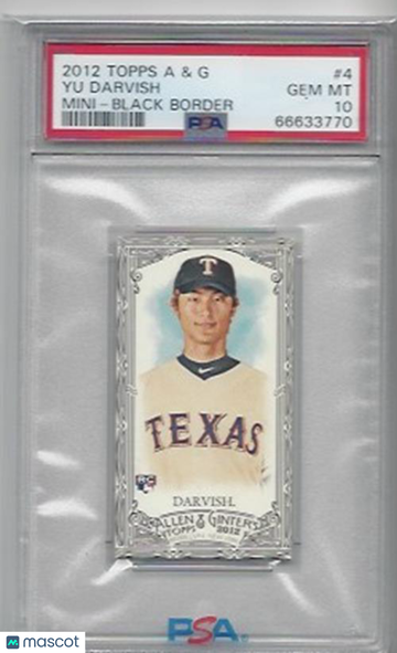 2012 Topps Allen & Ginter Yu Darvish #4 Mini Black Border PSA 10