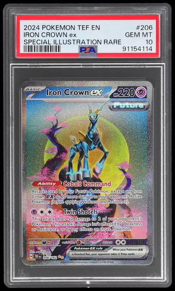 2024 Pokemon Scarlet And Violet Temporal Forces Iron Crown EX Special Illustration Rare PSA 10