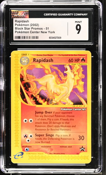 2002 Pokemon #51 Rapidash Black Star Promos CGC 9