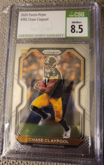 Chase Claypool Prizm Base Rookie CSG 8.5 Pittsburgh Steelers