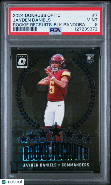 2024 Panini Donruss Optic Rookie Recruits Jayden Daniels #7 BLK Pandora PSA 9
