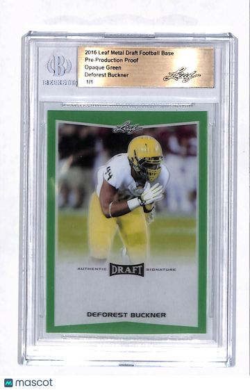 2016 Leaf Metal Draft Football DeForest Buckner Opaque Green 1/1 Pre-Production Proof