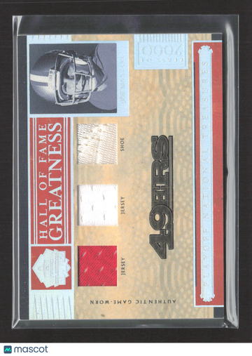 2006 Playoff National Treasures Hall of Fame Greatness Joe Montana #HOFG-JM /49 Game-Worn Shoe Game-Worn Jersey