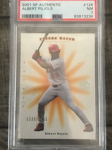 Albert pujols 2001 sp authentic future watch psa 7