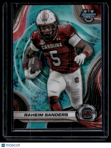 2024 Bowman University Best Raheim Sanders #81 Aqua Refractor SN