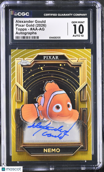 2026 Topps Pixar Gold Alexander Gould #AA-AG CGC 10