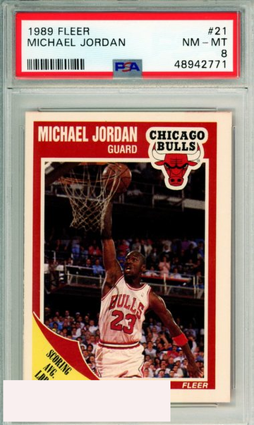 1989 FLEER MICHAEL JORDAN #21 CHICAGO BULLS PSA NM-MT 8