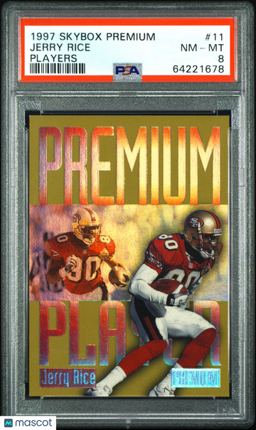 1997 Skybox Premium Player Jerry Rice #11 Players PSA 8