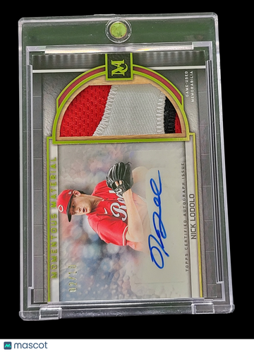 2023 Topps Museum Momentous Material Jumbo Patch Autograph Nick Lodolo #MMJPA-NL /10 Jumbo Patch Autograph Game-Used Mem