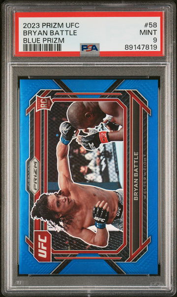 2023 Panini Prizm Blue Prizm Bryan Battle #58 RC /175 PSA 9