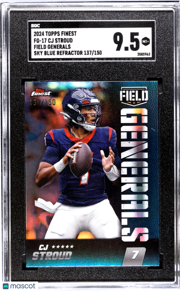 2024 Topps Finest CJ Stroud #FG-17 Field Generals Sky Blue Refractor SGC 9.5
