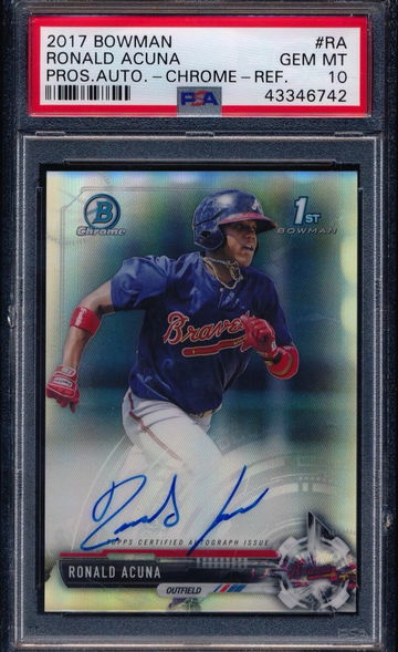 Ronald Acuna 2017 Bowman Chrome Refractor Auto RC /499