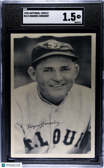 1936 National Chicle (R313) Rogers Hornsby SGC 1.5