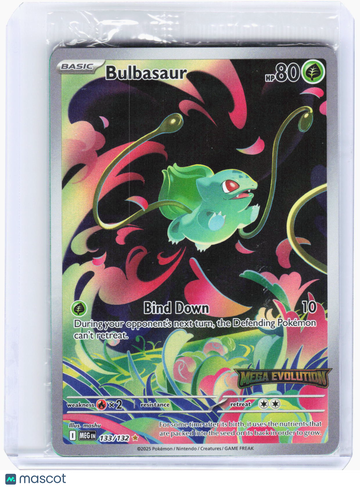 Mega Evolution Bulbasaur (Mega Evolution Stamped) Foil Illustration Rare (Sealed) #133/132