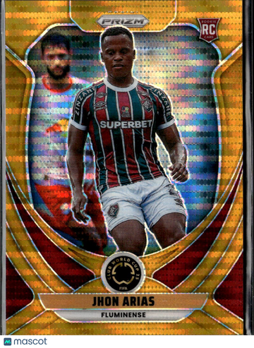 Jhon Arias 2025 Panini Prizm FIFA Club World Cup RC Gold Mojo /10 Fluminense