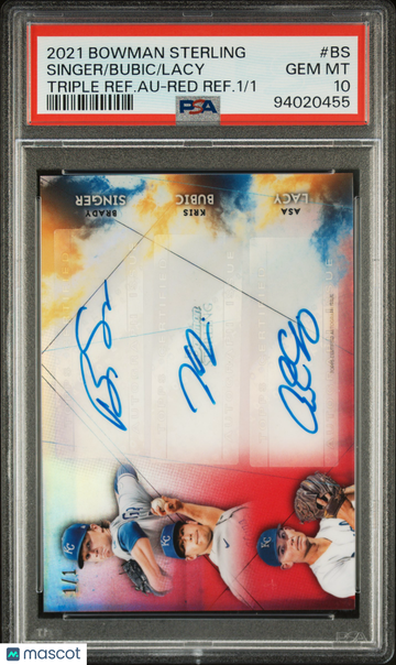 2021 Bowman Sterling Triple Refractor Autographs Lacy Bubic Singer #BS Refractor Au Red Refractor /1 PSA 10