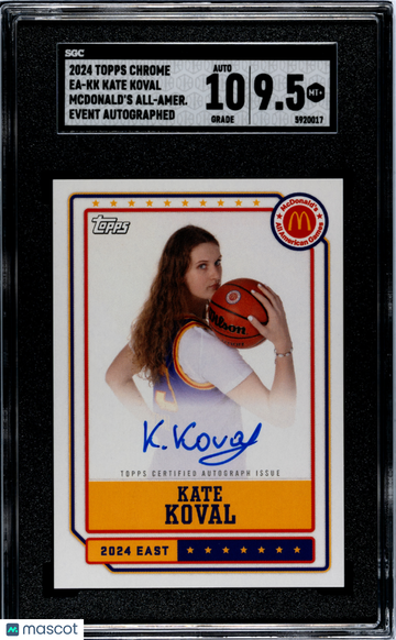 2024 Topps Chrome Mcdonald's All-American Kate Koval #EA-KK Event Autograph SGC 9.5 Auto 10