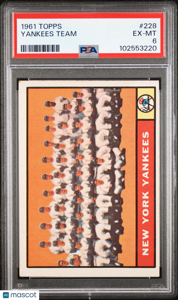 1961 Topps Yankees Team #228 PSA 6