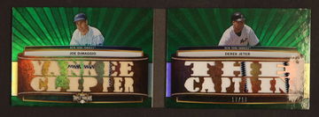 2011 Topps Triple Threads Emerald Joe DiMaggio Derek Jeter #TTRDC-12 Relic /18