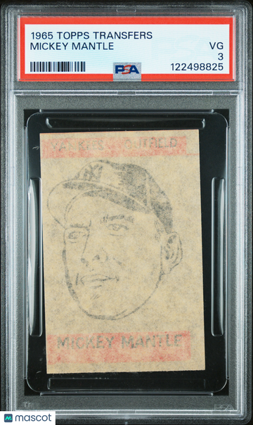 1965 Topps Transfers Mickey Mantle PSA 3