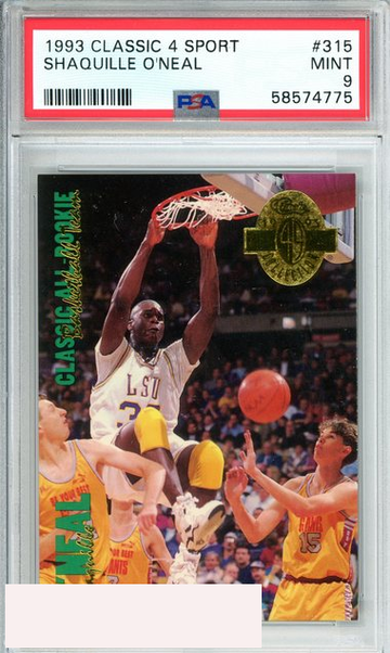 1993 CLASSIC 4 SPORT GOLD SHAQUILLE O NEAL #315 ORLANDO MAGIC RC PSA MINT 9