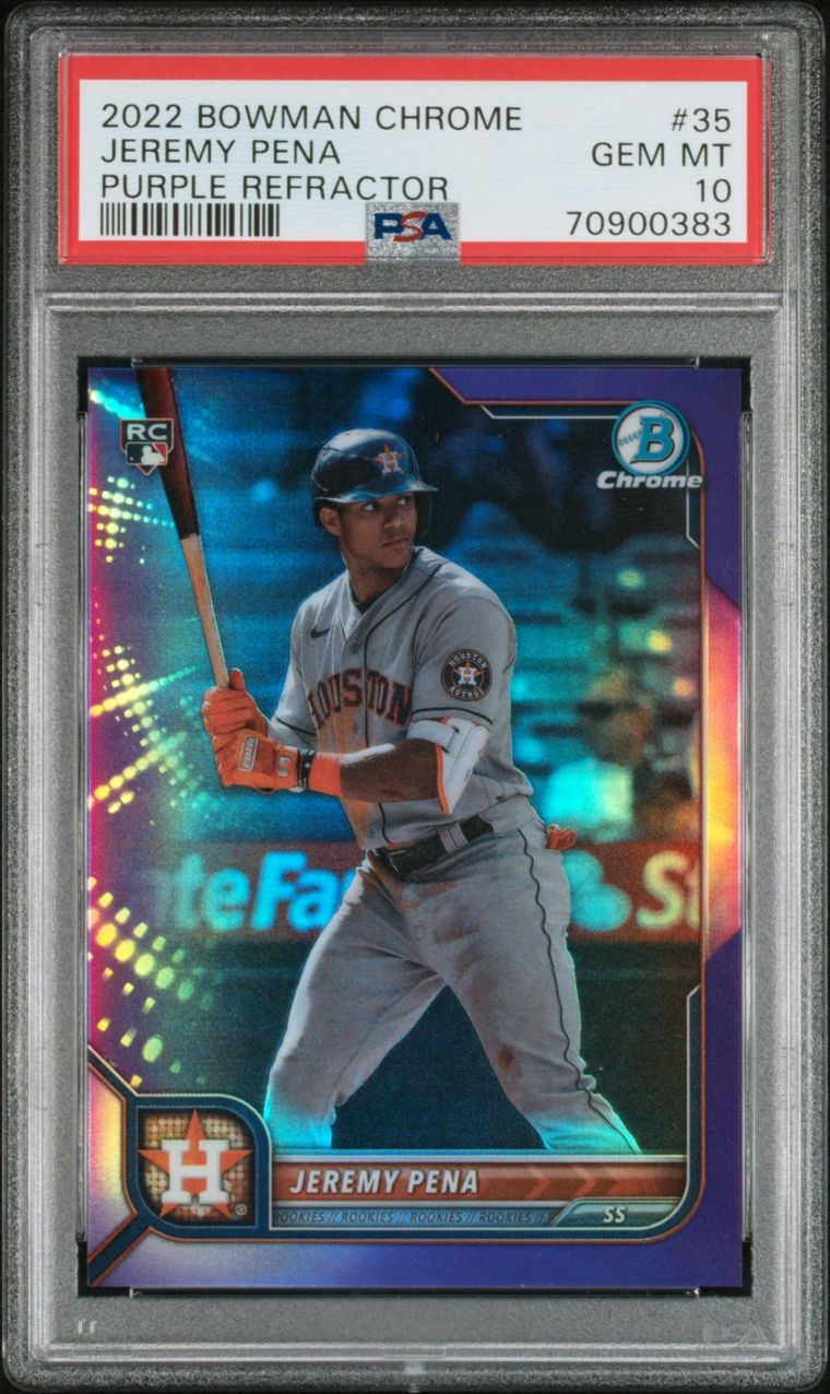 2022 Bowman Chrome Purple Refractor Jeremy Pena /250 #35 PSA 10 Astros