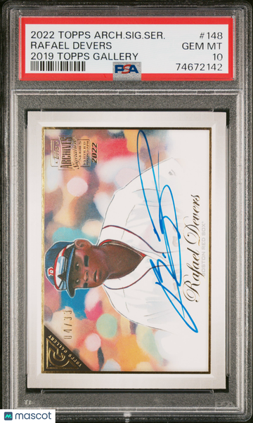 2022 Topps Archives Signature Series Rafael Devers #148 2019 Gallery /33 PSA 10