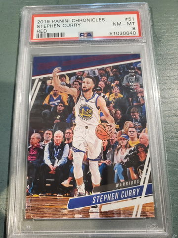 STEPHEN CURRY 2019 CHRONICLES RED #'D 85/149 PSA 8