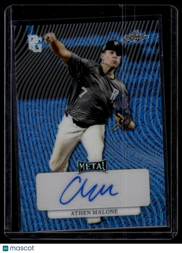 2023 Leaf Perfect Game National Showcase Athen Malone #MA-AM2 Metal Auto Blue Wave SN AU