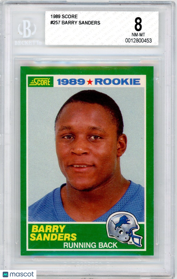 1989 Score Barry Sanders #257 Rookie BGS 8